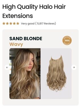 Sand Blonde Wavy + 1 straight Halo Hairpiece by thathair. Hair extensions